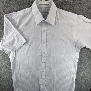 Balmain 105 Short Sleeve Striped Pocket Button Up Shirt Spread Pale Purple
